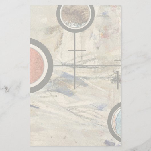 abstracte kunstcollage, gemengde media en waterver briefpapier (Voorkant)