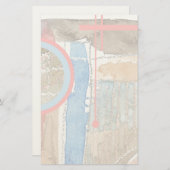 abstracte kunstcollage, gemengde media en waterver briefpapier (Voorkant / Achterkant)