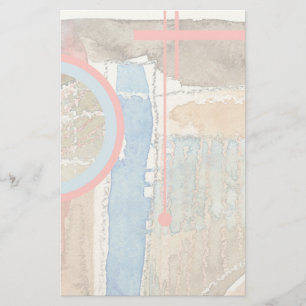 abstracte kunstcollage, gemengde media en waterver briefpapier