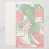 abstracte kunstcollage, gemengde media en waterver briefpapier (Voorkant / Achterkant)