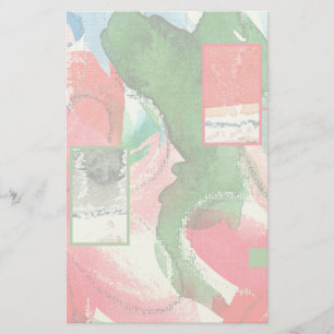abstracte kunstcollage, gemengde media en waterver briefpapier