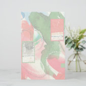 abstracte kunstcollage, gemengde media en waterver briefpapier (Staand voorkant)