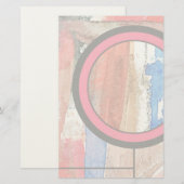 abstracte kunstcollage, gemengde media en waterver briefpapier (Voorkant / Achterkant)