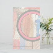 abstracte kunstcollage, gemengde media en waterver briefpapier (Staand voorkant)