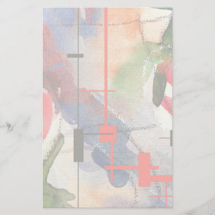 abstracte kunstcollage, gemengde media en waterver briefpapier