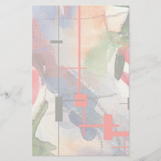abstracte kunstcollage, gemengde media en waterver briefpapier (Voorkant)