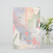 abstracte kunstcollage, gemengde media en waterver briefpapier (Staand voorkant)