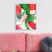 abstracte kunstcollage, gemengde media en waterver canvas afdruk (Insitu (Woonkamer))