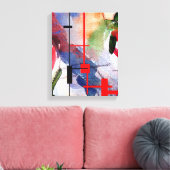 abstracte kunstcollage, gemengde media en waterver canvas afdruk (Insitu (Woonkamer))