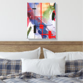 abstracte kunstcollage, gemengde media en waterver canvas afdruk (Insitu (Slaapkamer))