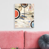 abstracte kunstcollage, gemengde media en waterver canvas afdruk (Insitu (Woonkamer))