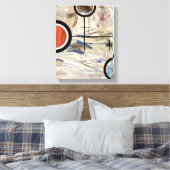 abstracte kunstcollage, gemengde media en waterver canvas afdruk (Insitu (Slaapkamer))