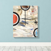 abstracte kunstcollage, gemengde media en waterver canvas afdruk (Insitu (Houten vloer))