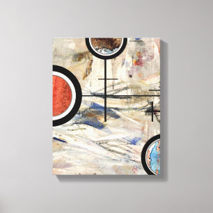 abstracte kunstcollage, gemengde media en waterver canvas afdruk