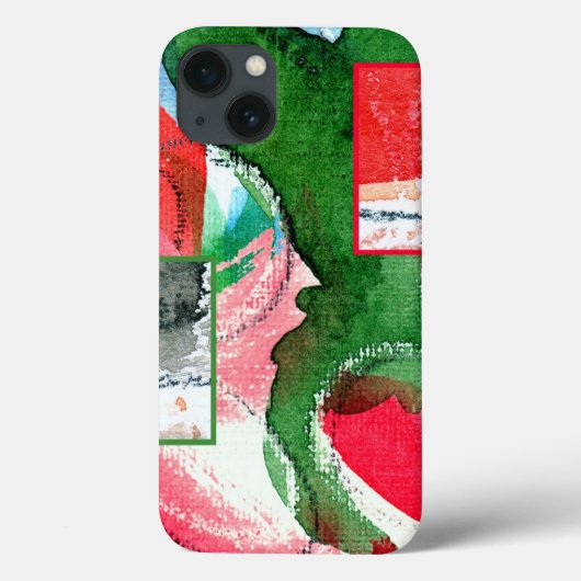 abstracte kunstcollage, gemengde media en waterver Case-Mate iPhone case (Achterkant)