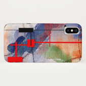 abstracte kunstcollage, gemengde media en waterver Case-Mate iPhone case (Achterkant (horizontaal))