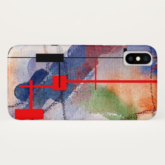 abstracte kunstcollage, gemengde media en waterver Case-Mate iPhone case (Achterkant (horizontaal))