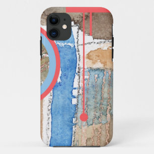 abstracte kunstcollage, gemengde media en waterver Case-Mate iPhone case