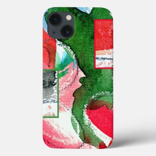 abstracte kunstcollage, gemengde media en waterver Case-Mate iPhone case (Achterkant)