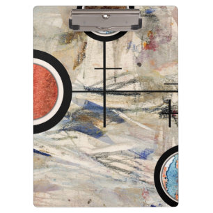 abstracte kunstcollage, gemengde media en waterver klembord
