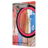 abstracte kunstcollage, gemengde media en waterver klembord (Links)