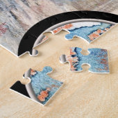 abstracte kunstcollage, gemengde media en waterver legpuzzel (Zijkant)