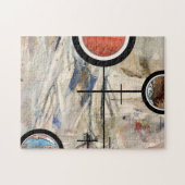 abstracte kunstcollage, gemengde media en waterver legpuzzel (Horizontaal)