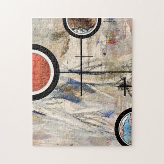 abstracte kunstcollage, gemengde media en waterver legpuzzel (Verticaal)