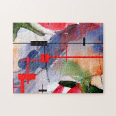 abstracte kunstcollage, gemengde media en waterver legpuzzel (Horizontaal)