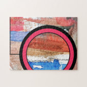 abstracte kunstcollage, gemengde media en waterver legpuzzel (Horizontaal)