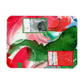 abstracte kunstcollage, gemengde media en waterver magneet (Horizontaal)