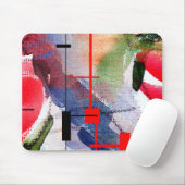 abstracte kunstcollage, gemengde media en waterver muismat (Met muis)
