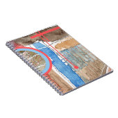 abstracte kunstcollage, gemengde media en waterver notitieboek (Rechterzijde)