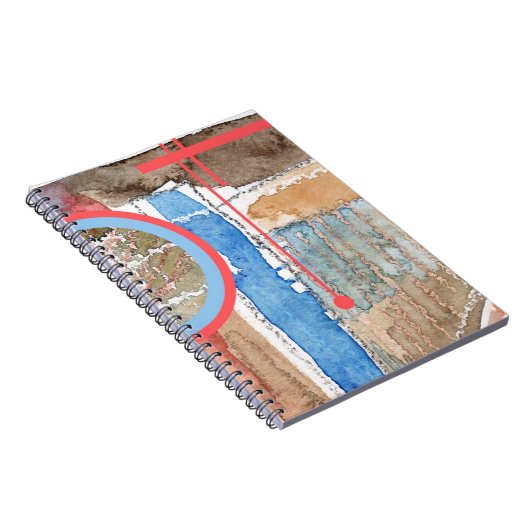 abstracte kunstcollage, gemengde media en waterver notitieboek (Rechterzijde)