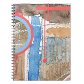abstracte kunstcollage, gemengde media en waterver notitieboek (Voorkant)