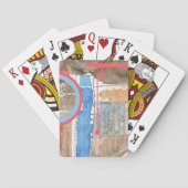 abstracte kunstcollage, gemengde media en waterver pokerkaarten (Achterkant)
