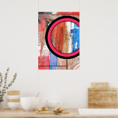 abstracte kunstcollage, gemengde media en waterver poster (Keuken)