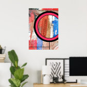 abstracte kunstcollage, gemengde media en waterver poster (Thuiskantoor)