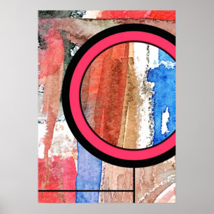 abstracte kunstcollage, gemengde media en waterver poster
