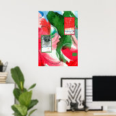 abstracte kunstcollage, gemengde media en waterver poster (Thuiskantoor)