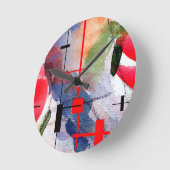 abstracte kunstcollage, gemengde media en waterver ronde klok (Hoek)