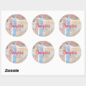 abstracte kunstcollage, gemengde media en waterver ronde sticker (Vel)