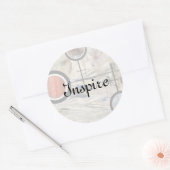 abstracte kunstcollage, gemengde media en waterver ronde sticker (Envelop)