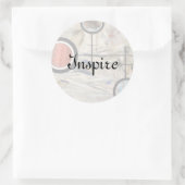 abstracte kunstcollage, gemengde media en waterver ronde sticker (Tas)