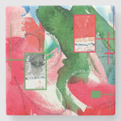 abstracte kunstcollage, gemengde media en waterver stenen onderzetter (Voorkant)