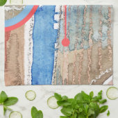 abstracte kunstcollage, gemengde media en waterver theedoek (Gevouwen)