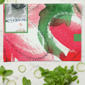 abstracte kunstcollage, gemengde media en waterver theedoek (Gevouwen)