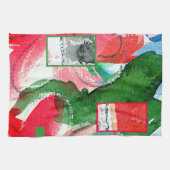 abstracte kunstcollage, gemengde media en waterver theedoek (Horizontaal)