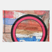 abstracte kunstcollage, gemengde media en waterver theedoek (Horizontaal)