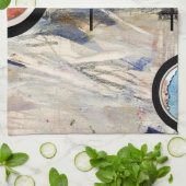 abstracte kunstcollage, gemengde media en waterver theedoek (Gevouwen)